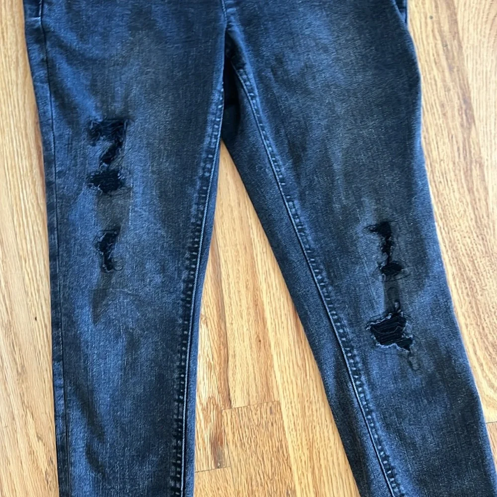 Justice Distressed Black Overalls, Size 10